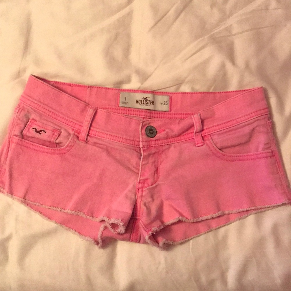 Pink Denim Hollister Shorts